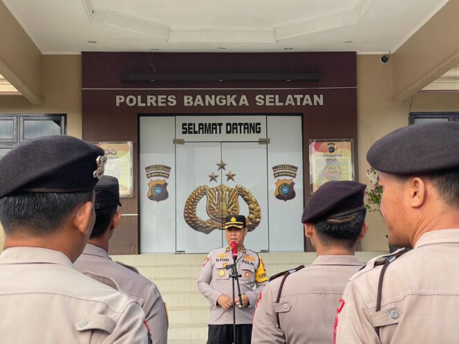 
 106 Personel Polres Bangka Selatan Dikerahkan Untuk Pengaman Pemilu 2024