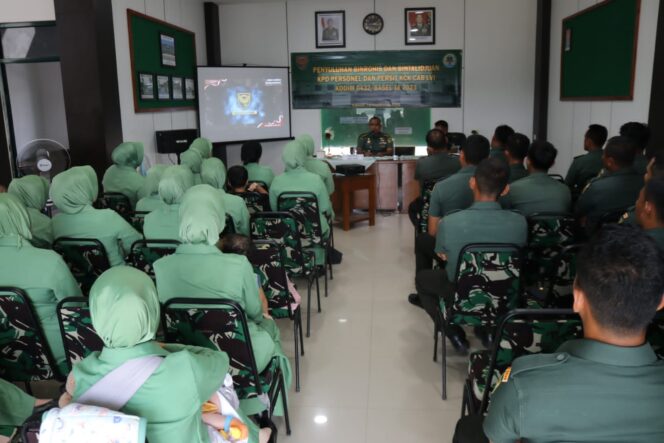 
 Anggota Kodim 0432 Bangka Selatan dan Persit KCK Cab LVI mengikuti penyuluhan pembinaan mental, Rabu 13 Desember 2023. (Foto: istimewa)