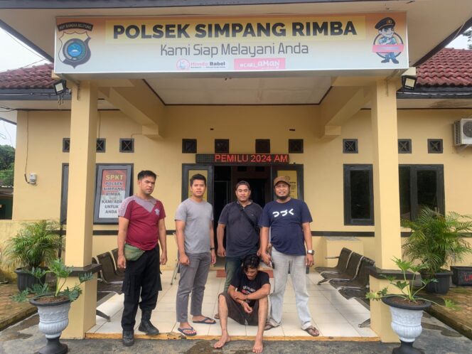 
 AR (28 tahun) Warga Desa Gudang berhasil diamankan unit Reskrim Polsek Simpang Rimba lantaran diduga melakukan tindak pidana penganiayaan terhadap korban Angga (23 tahun). (Foto: istimewa)