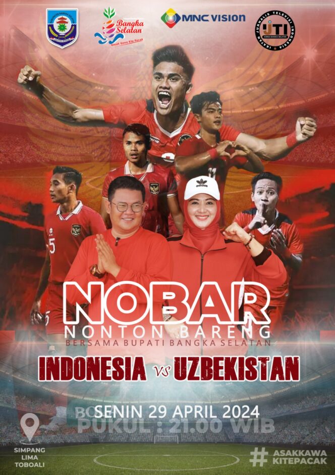 
 Ayo nonton bareng Timnas Indonesia U-23 vs Uzbekistan di babak semifinal piala Asia 2024 Qatar di Simpang Lime Habang Toboali. (Foto: istimewa)