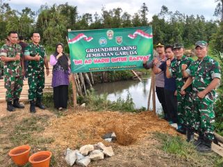 Peletakan batu pertama pembangunan jembatan Garuda di Desa Ranggung, Bangka Selatan, Kamis 26 Maret 2026. (Foto: babeltimes.co/Ho-Pendim 0432 Bangka Selatan)