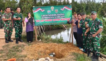 Peletakan batu pertama pembangunan jembatan Garuda di Desa Ranggung, Bangka Selatan, Kamis 26 Maret 2026. (Foto: babeltimes.co/Ho-Pendim 0432 Bangka Selatan)