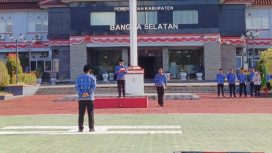 Pemkab Bangka Selatan gelar upacara peringatan Hari Otonomi Daerah Ke-XXX tahun 2026 di halaman kantor Bupati Bangka Selatan, Senin 27 April 2026. (Foto: babeltimes.co/Ho-Diskominfo Basel)